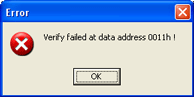 ic prog Verify failed at data address XXXXh