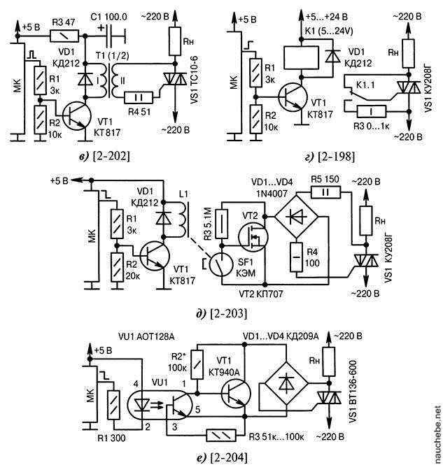 Управление симисторами в схемах на микроконтроллере MicroControllerCircuitsVS image253 min vs