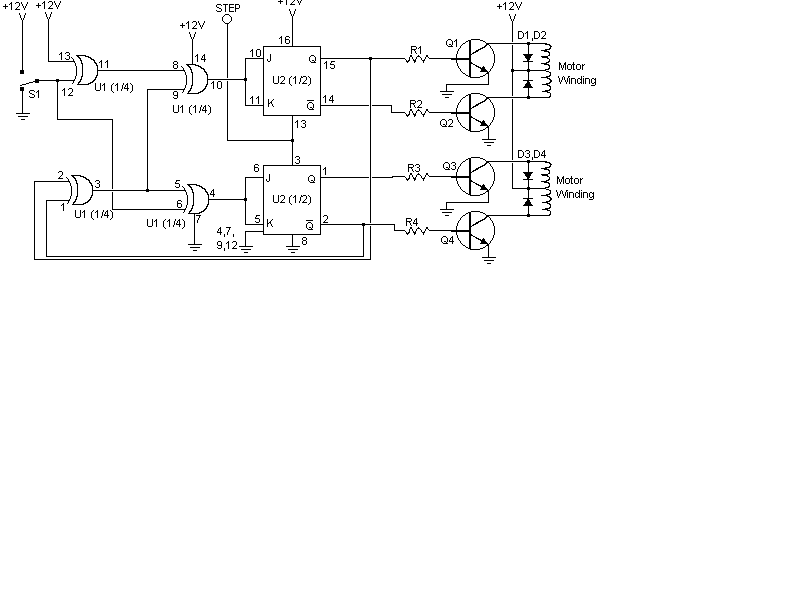 схема контроллера шагового двигателя